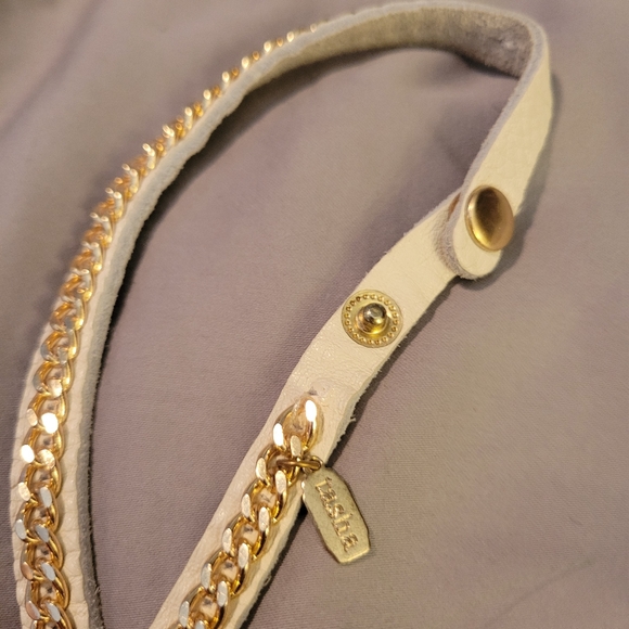 Tasha leather and gold necklace - Picture 3 of 3